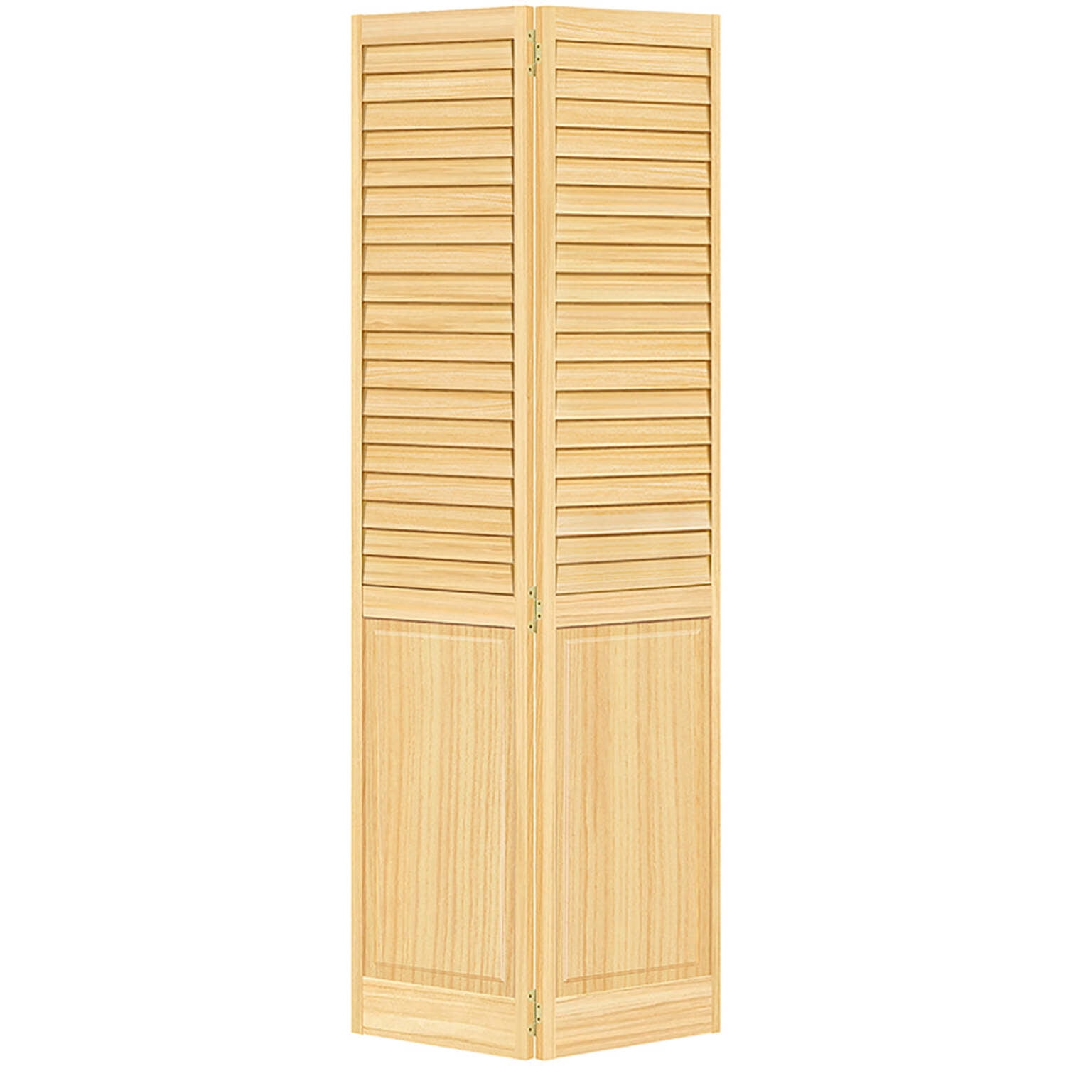 Plantation Louver Panel Solid Core Unfinished Wood Bi-fold Door