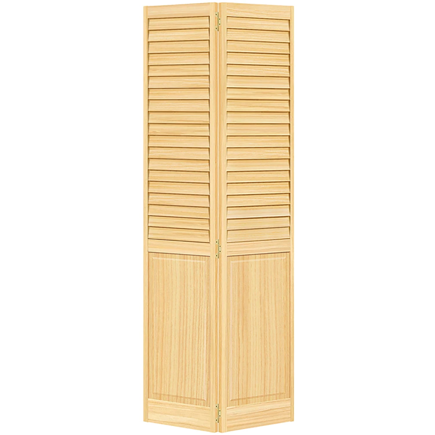 Kimberly Bay Louvered Wood Unfinished Plantation Bi-Fold Door