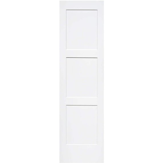 Kimberly Bay Shaker 3-Panel Solid Core Primed White Interior Door Slab