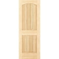 thumbnail image 1 of 2-Panel Colonial Solid Pine Unfinished Arch Top with V-Groves Interior Door Slab, 1 of 8