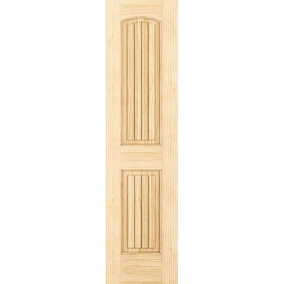 Kimberly Bay ® 2-Panel Colonial Solid Core Unfinished Pine Arch Top with V-Grooves Interior Door Slab