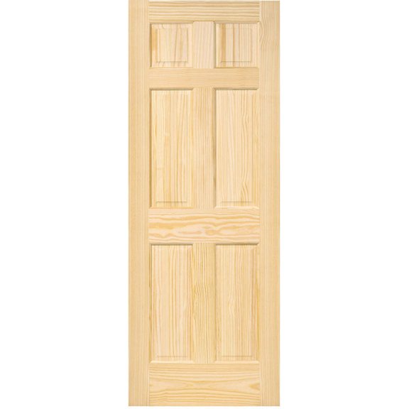 6-Panel Colonial Solid Pine Unfinished Interior Door Slab