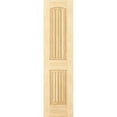 thumbnail image 1 of 2-Panel Colonial Solid Pine Unfinished Arch Top with V-Groves Interior Door Slab, 1 of 8