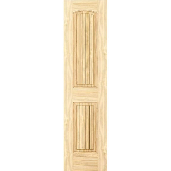 2-Panel Colonial Solid Pine Unfinished Arch Top with V-Groves Interior Door Slab