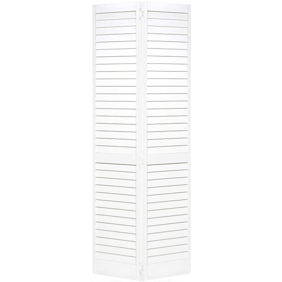Kimberly Bay Plantation Louver-Panel Solid Core Unfinished Wood Bi-fold Door