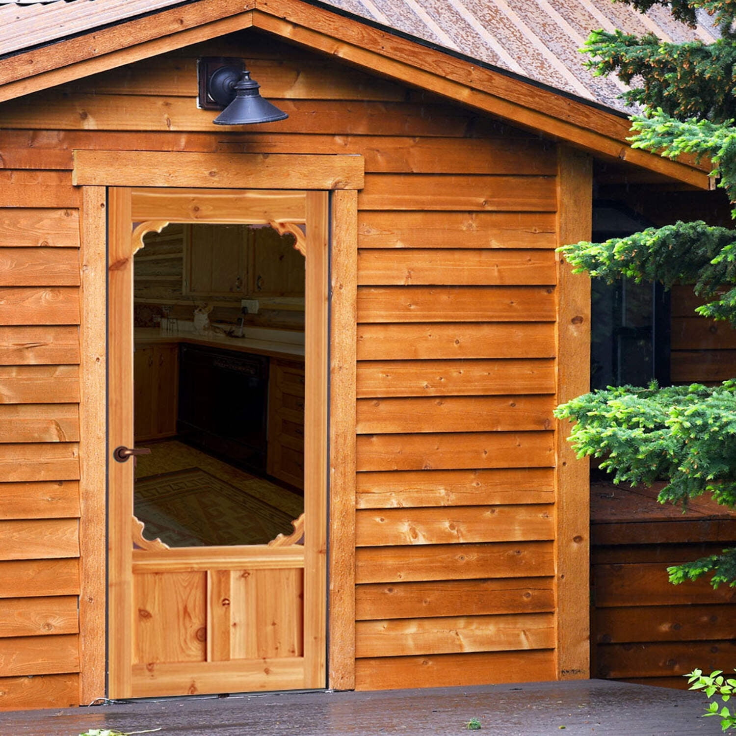 Kimberly Bay 80x36 Rustic Cedar Wood Screen Door