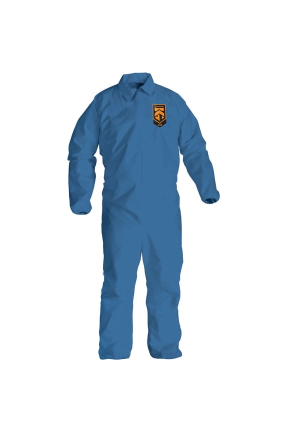 KleenGuard, KCC58506, A20 Coveralls - Zipper Front, Elastic Back, Wrists & Ankles, 20 / Carton, Blue