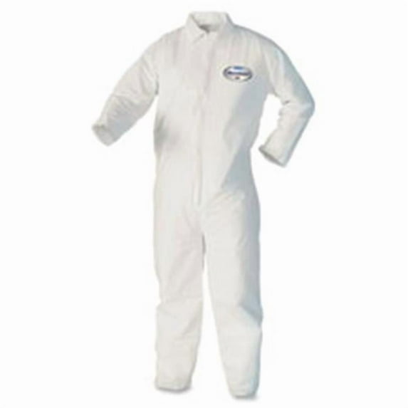 Kimberly-Clark A40 Protection Coveralls - Comfortable, Zipper Front, Breathable - 3-Xtra Large Size - Liquid, Flying Particle Protection - White - 25 / Carton