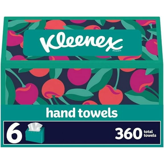 Kleenex Disposable Hand Towels, 8" Width x 9.1" Length, 1-Ply, 60 Count, 6 / Carton