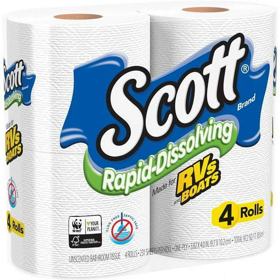 Kimberly-Clark KCC47617 Scott Rapid-Dissolving Toilet Paper - White
