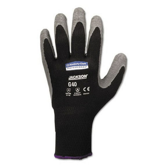 Kimberly Clark KCC97274 Poly & Cotton G40 Latex Coated Gloves, Grey & Black - Size 11 & Extra Large