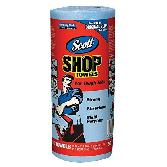 Kimberly-Clark Professional 75130 Scott Shop Towels with 55 per Roll, Blue Pack of 30
