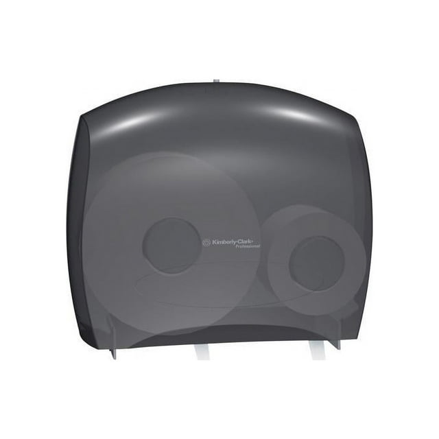 Kimberly Clark Professional JRT Jr. Escort Jumbo Roll. Commercial Toilet Paper Dispenser (09507), with Stub Roll, 16” x 13.88” x 5.75”, Smoke per Black
