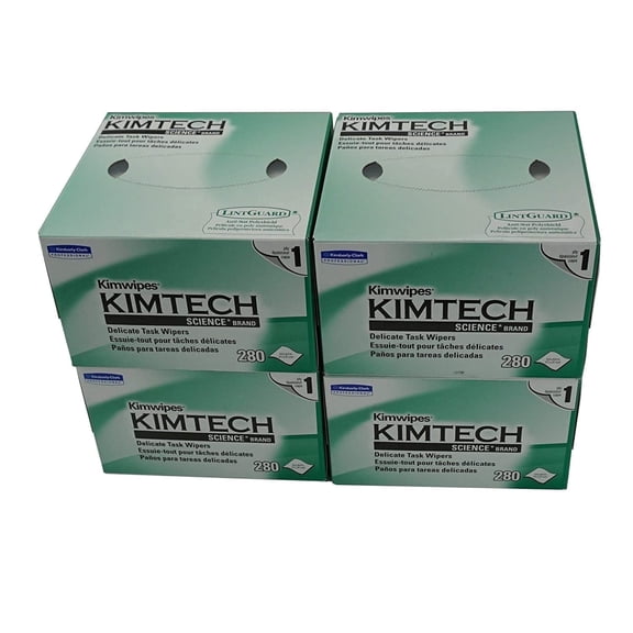 iSonic Kimwipes Delicate Task Wipers, 280 Tissues per Box, 4 Boxes