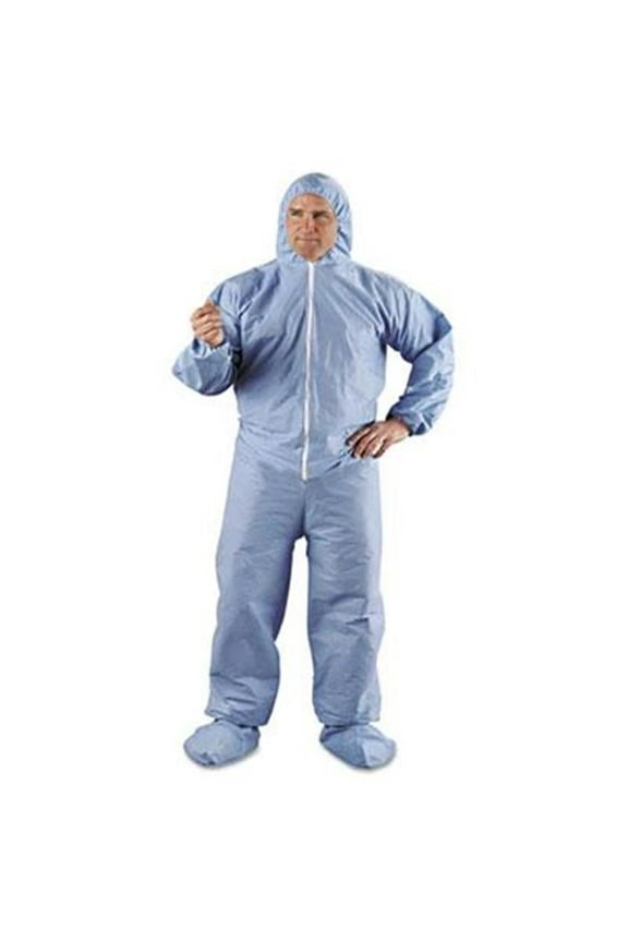 Kimberly-Clark Professional Kleenguard A65 Hood & Boot Flame-Resistant Coveralls, Blue, 2XL