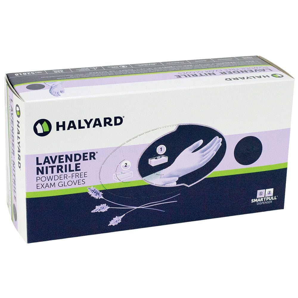 【しも】 Halyard Health Lavender Nitrile Exam Glove, Powder-Free, Large