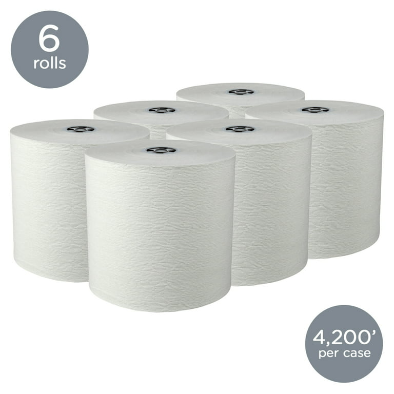 Kimberly-Clark Scott® Essential High Capacity Hard Roll Paper Towels  (01005), White, 1000' / Roll, 6 Paper Towel Rolls / Convenience Case, KIM01005