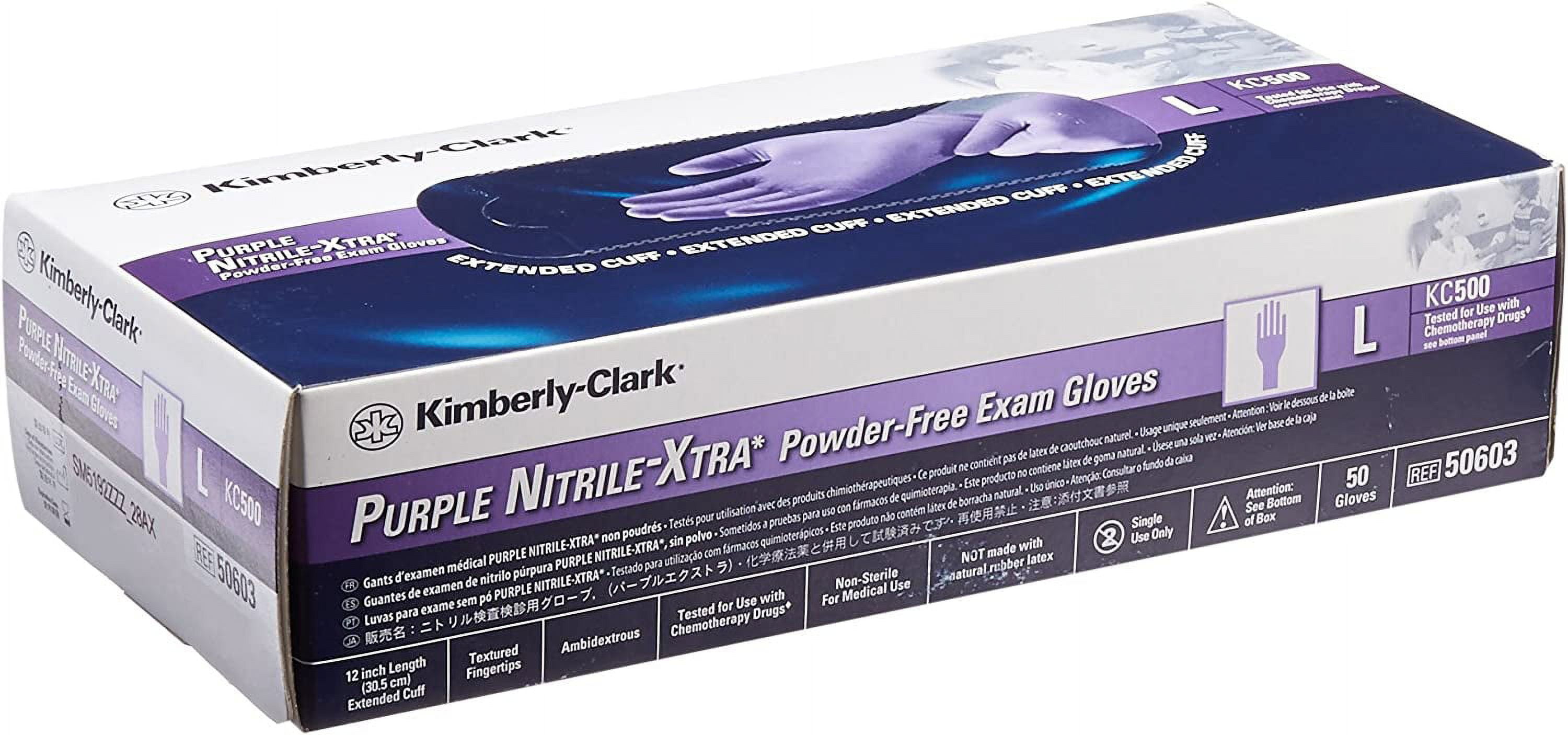 Kimberly Clark Safety 50603 Safeskin Nitrile-Xtra Exam Gloves, 12 ...