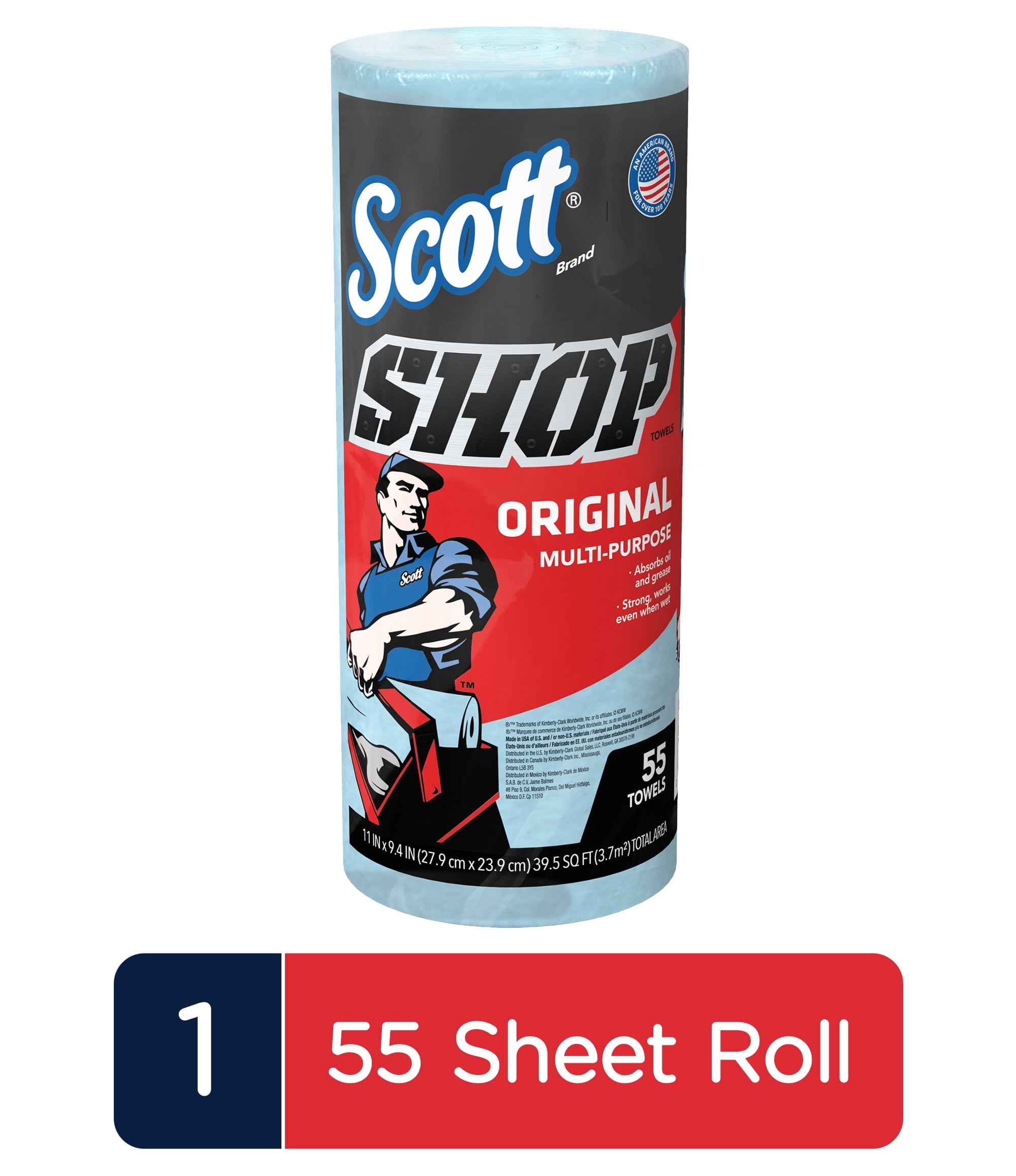 Scott Shop Towels, 1 Roll, 55 sheets