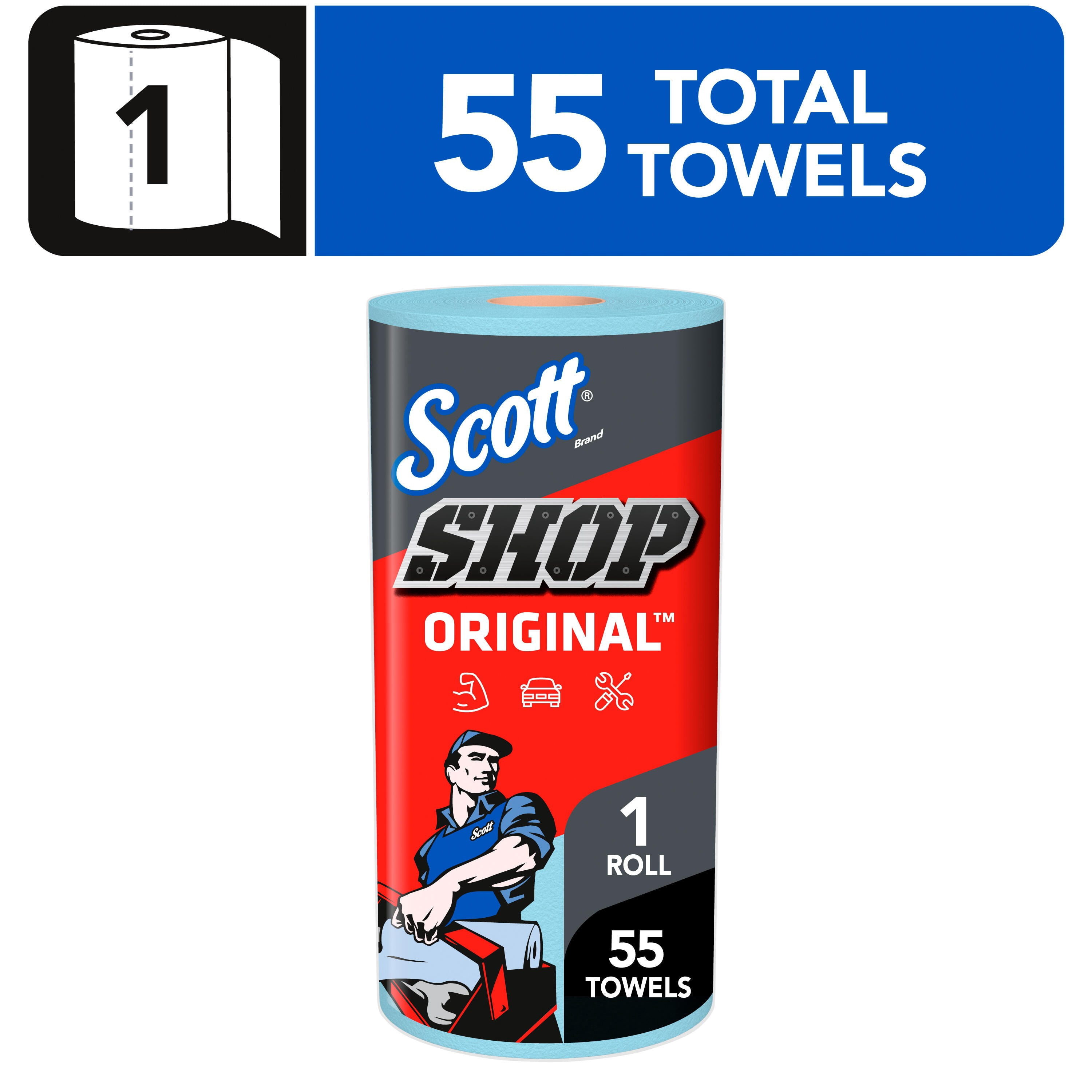 Scott® Shop Towels Original™, 55 Towels, Single Roll