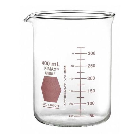 Colorware Beaker, Borosilicate Glass, Low Form, 50 mL / 1.69 fl oz Capacity, A Type I, 12 PK