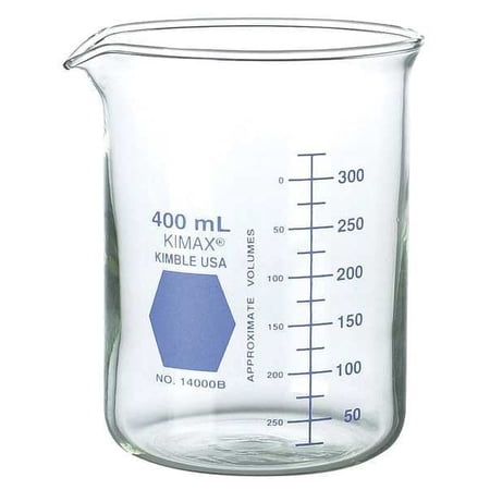 Kimble Chase Beaker,600 mL,122 mm H,88 mm Dia,PK6 14000B-600