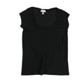 thumbnail image 1 of Kimchi & Blue Womens Solid Basic T-Shirt, Black, Small, 1 of 2