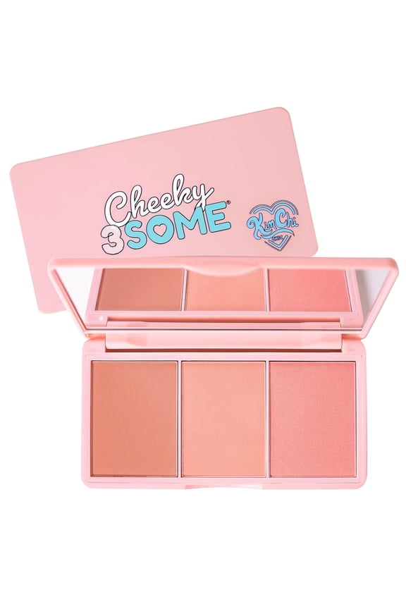 Beauty Cheeky 3Some Blush Trio, 3 Powder Blush for Cheeks, Blendable Makeup Palette, 02 Apple Bottom Cheeks, 0.47 oz