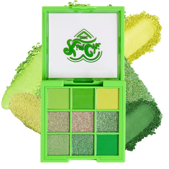 KimChiChic Beauty Citrus Queen Shadow Palette Makeup, 9 Highly Pigmented, Blendable Shimmer & Matte Shadow Shades, 03 Lime, 0.25 oz