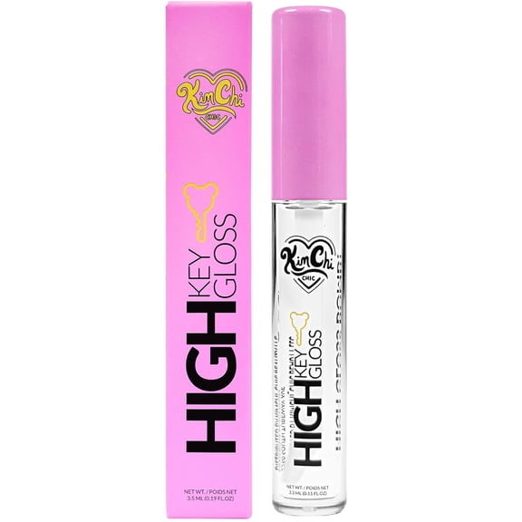 KimChi Chic Beauty High Key Gloss, High-Shine Lip Gloss Helps Illuminate Your Look and Face, Non-Sticky, Clear, 18 Rain Drop, 3.5ml