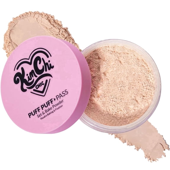 KimChi Chic Puff Puff Pass Set and Bake Loose Setting Powder for Makeup, Matte Face Powder, 03 Translucent, 0.70 oz