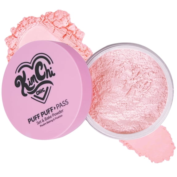 KimChi Chic Beauty Puff Puff Pass Set and Bake Loose Setting Powder, 09 Pink, 0.85 oz