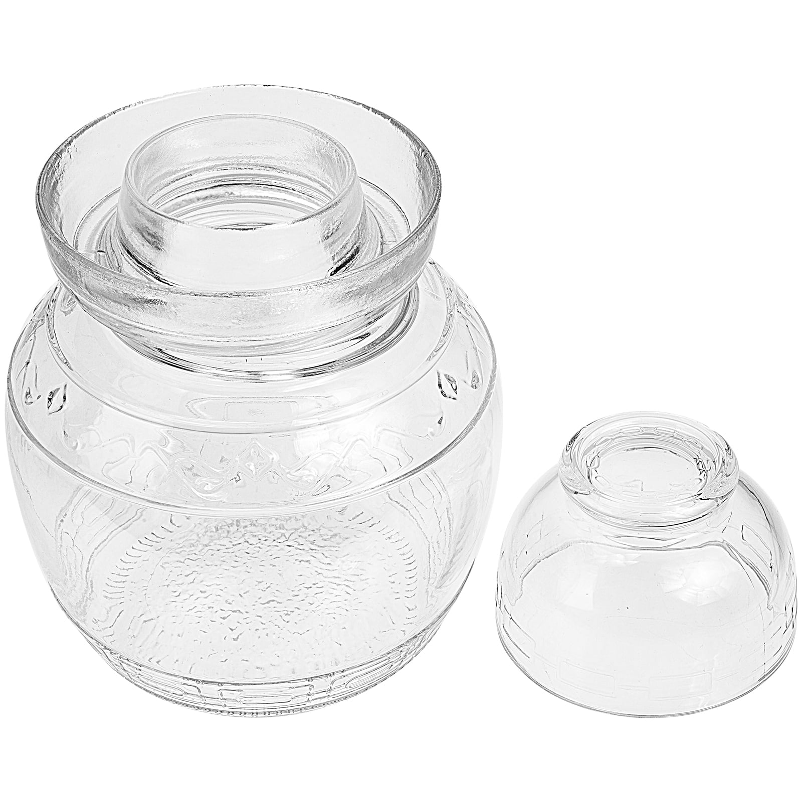 Kimchi Jar, Glass Pickling Jar with Water Seal Lid, 1.5KG Visible Fermenting Crock Sealed