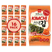 Kimchi Seaweed Snacks, Crispy Roasted Korean Seaweed Sheets, 16 Pack 0.14 oz Each, Light Crunchy Snack, Individually Wrapped