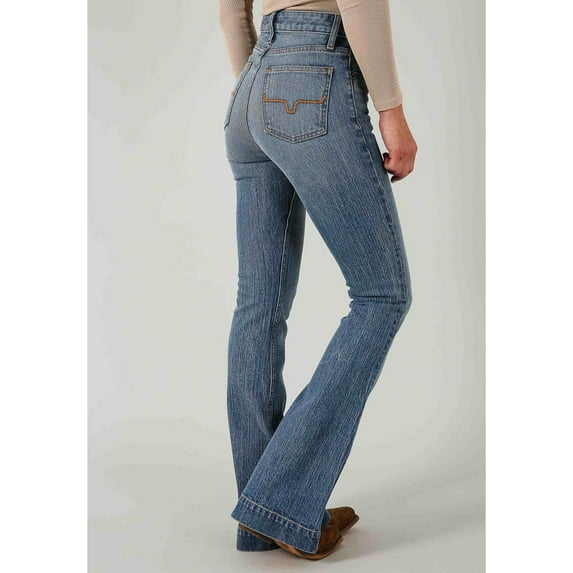 Kimes Ranch Women's Dark Wash Jennifer High Rise Wide Flare Jeans (2W, 34 )