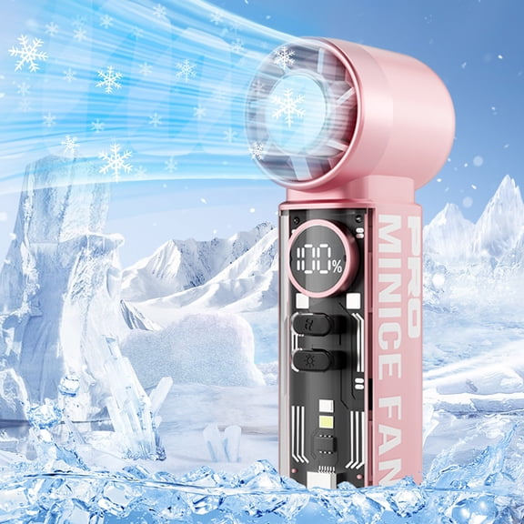 Kimguard Handheld Portable Turbo Fan with Ice Cooler, Speed (1-199) Rechargeable Personal Fan[20000 RPM] Small Pocket Fans for Travel/Outdoor/Home/Office