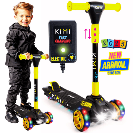 INOKIM - ICON Kids Scooter w/4 miles  Max Operating  Range & 4 mph Max Speed - Yellow