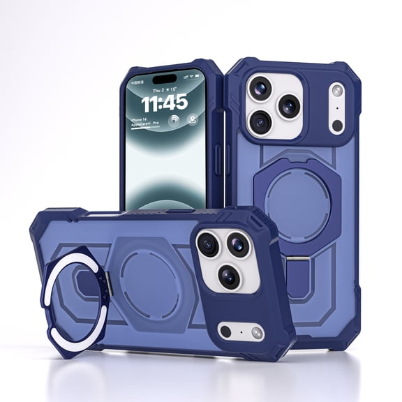 Kimify for iPhone 17 Pro Max Case with Kickstand (Unicorn Beetle Grip), [Camera Control Cover] [Compatible with MagSafe] [Military-Grade Drop Protection] Heavy Duty Magnetic Phone Case, Blue