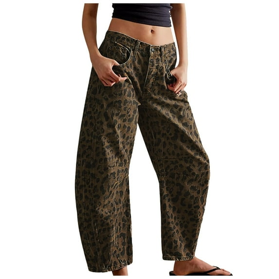 Kimiro Jeans Women Wide Leg Cropped Jeans Y2k Mid Rise Baggy Jeans Boyfriend Denim Pants Harem Pants