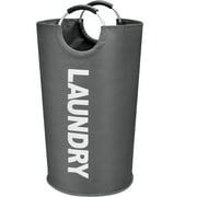 Kimmama 90L Portable Foldable Waterproof Laundry Basket with Handle, Dark Grey