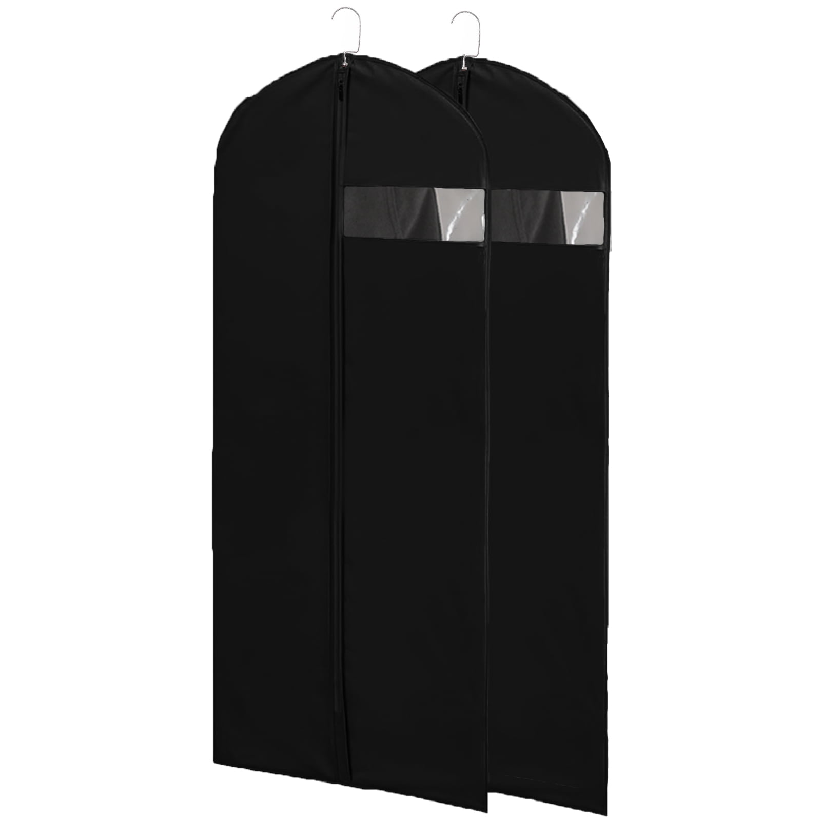 Kimmama Hanging Clothes Garment Bags, 65"Dress Bags for Gowns, Black, 2-Pack