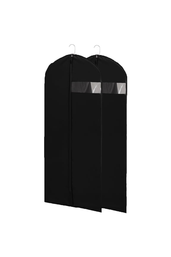 Hanging Clothes Garment Bags, 65"Dress Bags for Gowns, Black, 2-Pack