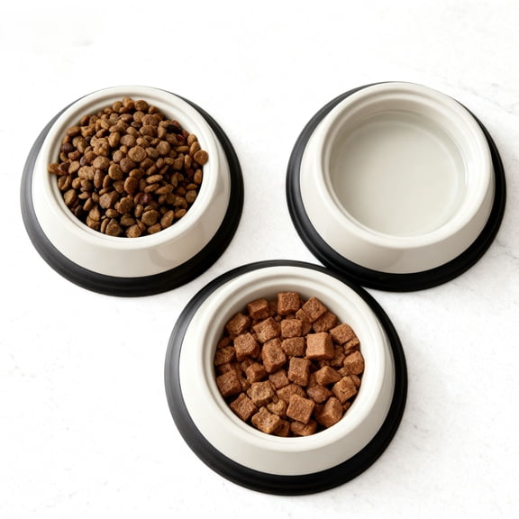 3-Piece Set of Large Plastic Pet Bowls Kimmy&Co.- Non-Toxic, BPA-Free, Non-Slip Base, for Food and Water