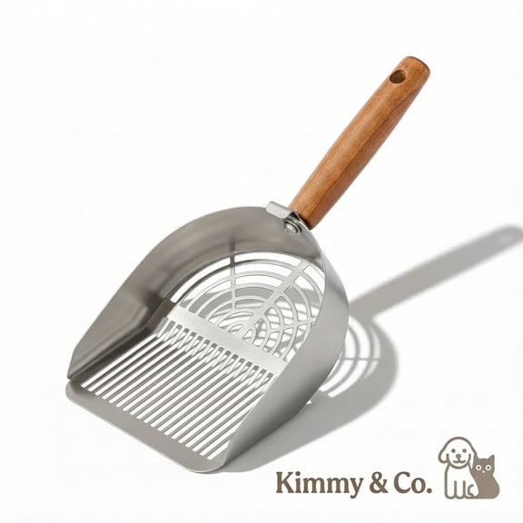 Kimmy&Co. Pet Litter Management Heavy Duty Stainless Steel Cat Litter Scoop, Silver Honeycomb