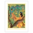 thumbnail image 1 of Kimo Meets Lani - Book Plate From Kimo A Story of Hawaii - Vintage Illustration by Lucille Webster Holling c.1928 - Fine Art Matte Paper Print (Unframed) 18x24in, 1 of 4