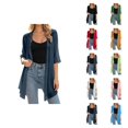 thumbnail image 1 of Kimono Cardigans for Women 3/4 Sleeve Lightweight Sheer Chiffon Open Front Long Cardigans Summer Fall Beach Coverups, 1 of 5