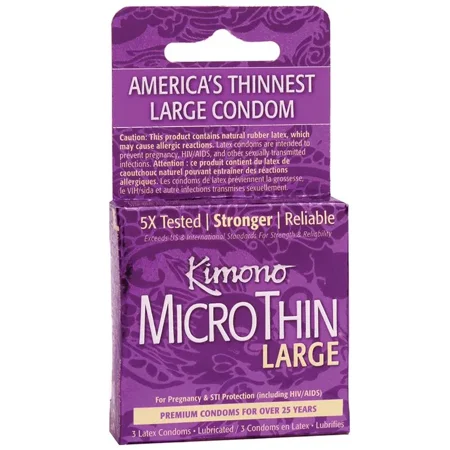 Mayer Laboratories Kimono Microthin Condom - Large 3 Ct