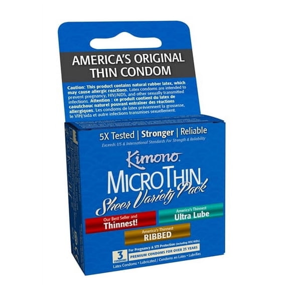 Kimono Condoms - Micro Thin - Variety Pack - 3 Count