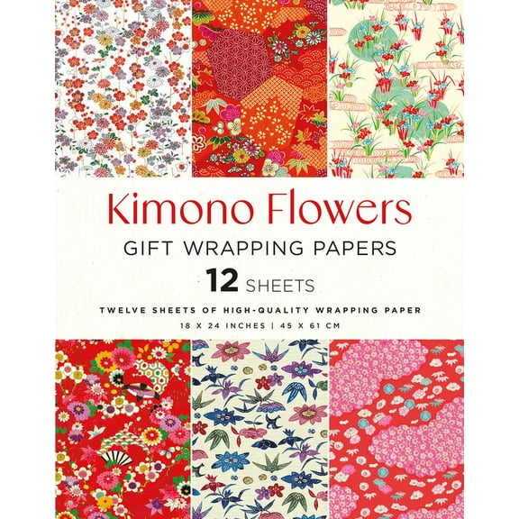 Kimono Flowers Gift Wrapping Papers - 12 Sheets: 18 X 24 Inch (45 X 61 CM) Wrapping Paper Sheets (Other)