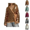 thumbnail image 1 of Kimono Jacket for Women Long Sleeve Sparkling Sequins V Neck Loose Casual Jackets Clubwear Outerwear, 1 of 5